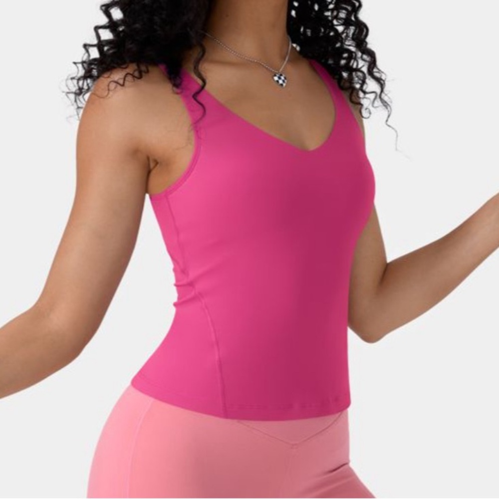 Pink medium halara vneck tank top